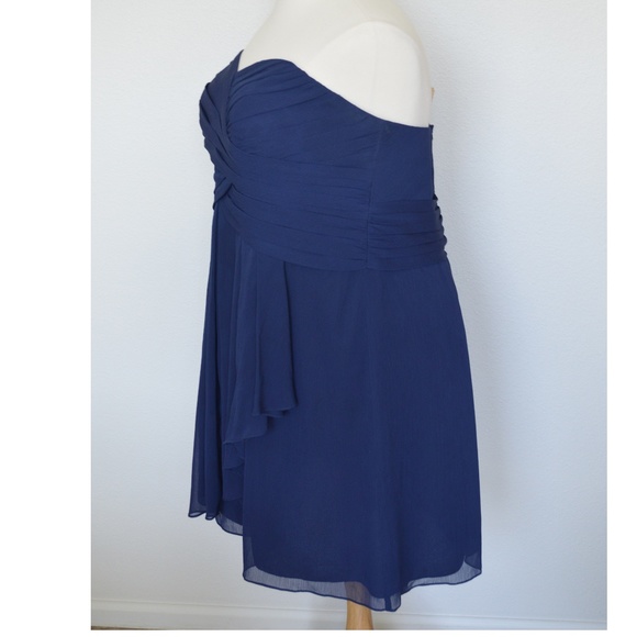 David's Bridal F14847 MARINE Short Chiffon Dress - Picture 6 of 8